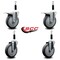 Service Caster 5'' Thermoplastic Rubber Swivel 7/8'' Expanding Stem Caster Set 2 Total Lock Brakes, 4PK SCC-EXTTL20S514-TPRB-2-S-2-78 - alternate 3